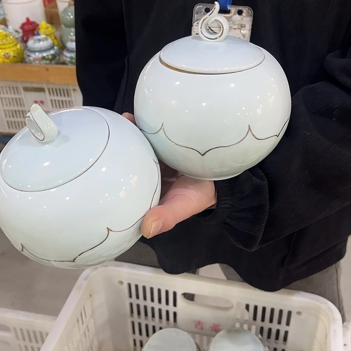 摆件陶瓷茶叶罐密封罐家用