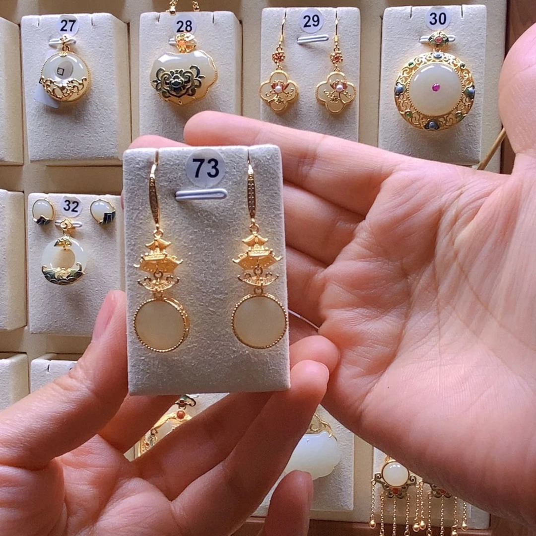 和田玉银S925镶嵌颈饰