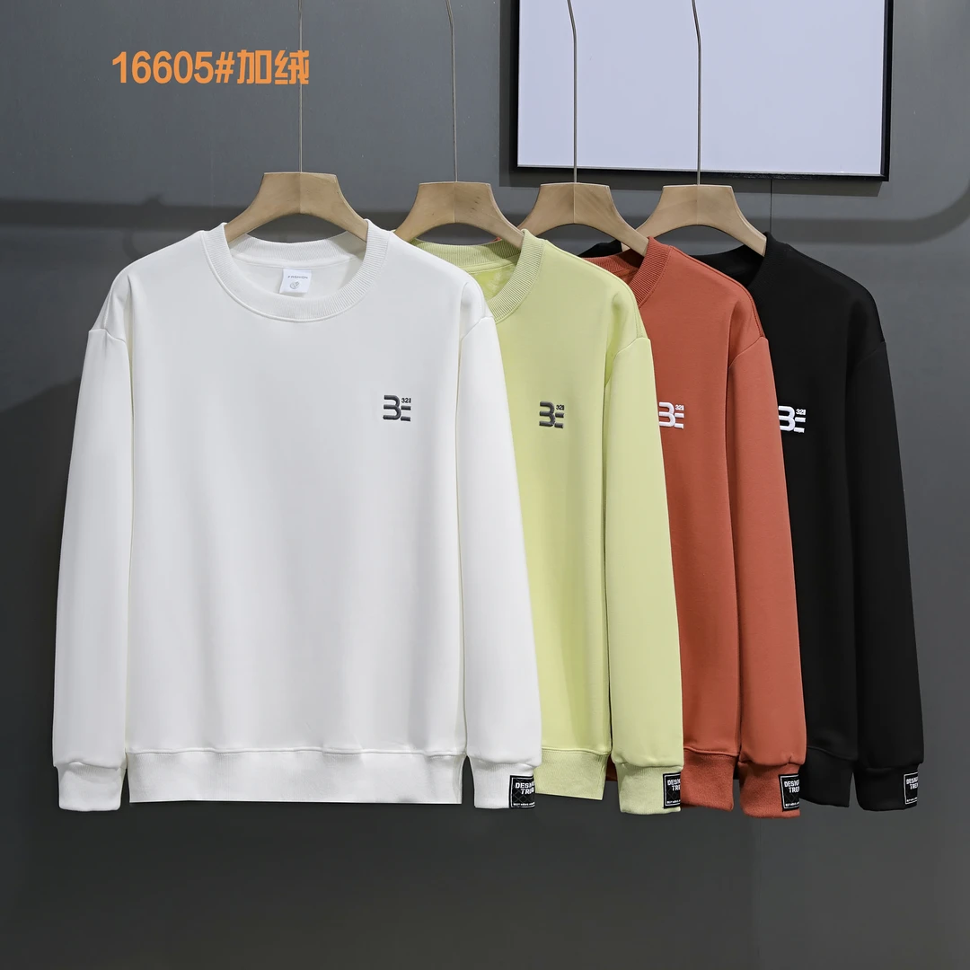 【唐总精选】加绒#16605 简约时尚字母印花卫衣潮流百搭休闲卫衣