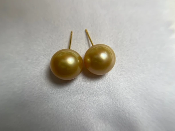 12.9mm南洋金珠耳钉