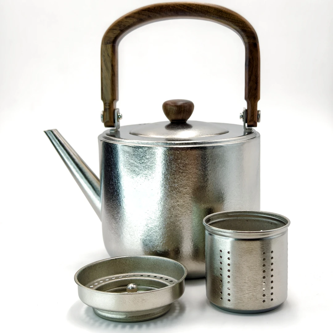 【原装正品】1200ml大容量户外纯钛抛亮烧水壶