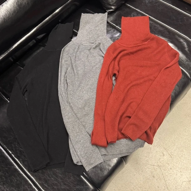 AZ-XJ 细坑条羊.毛高领tee 小军家 2024秋冬款 NEW