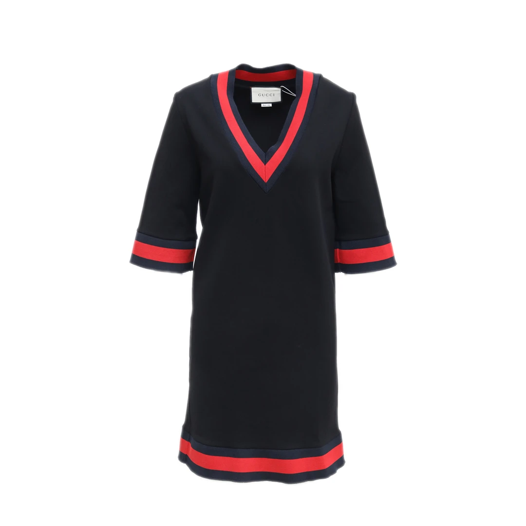 99新 GUCCI/古驰 小花Jerry活动半袖 连衣裙 黑色 M