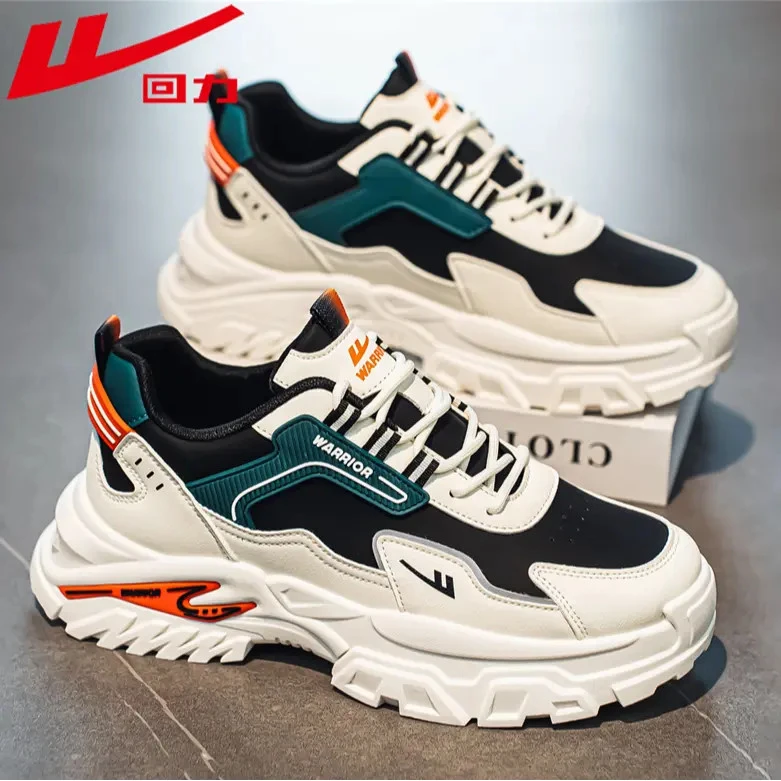 Warrior/回力冬季网面透气运动鞋男鞋百搭厚底缓震休闲鞋潮流鞋子