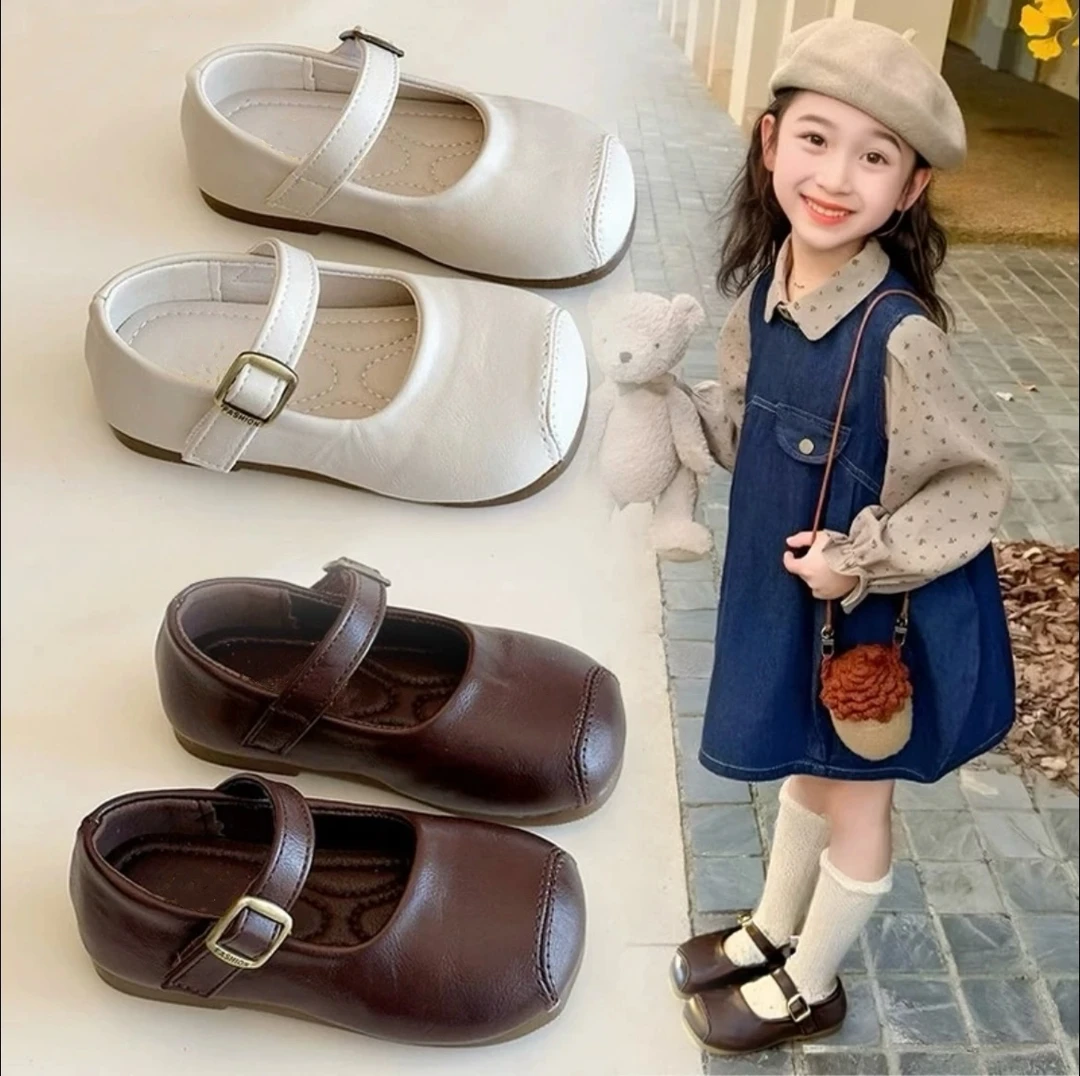 女童小皮鞋春夏款儿童单鞋2025新款女宝豆豆鞋小女孩鞋子英伦风软