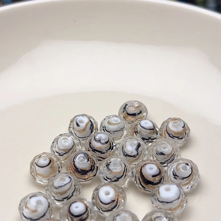 颈饰琉璃切面珠一颗一米