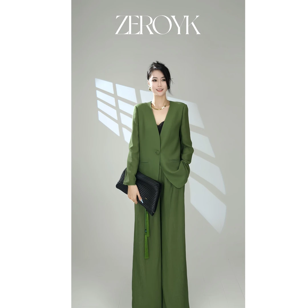 ZEROYK翎蔻 深圳南油秋季新款高级感时尚慵懒老钱风气质套装