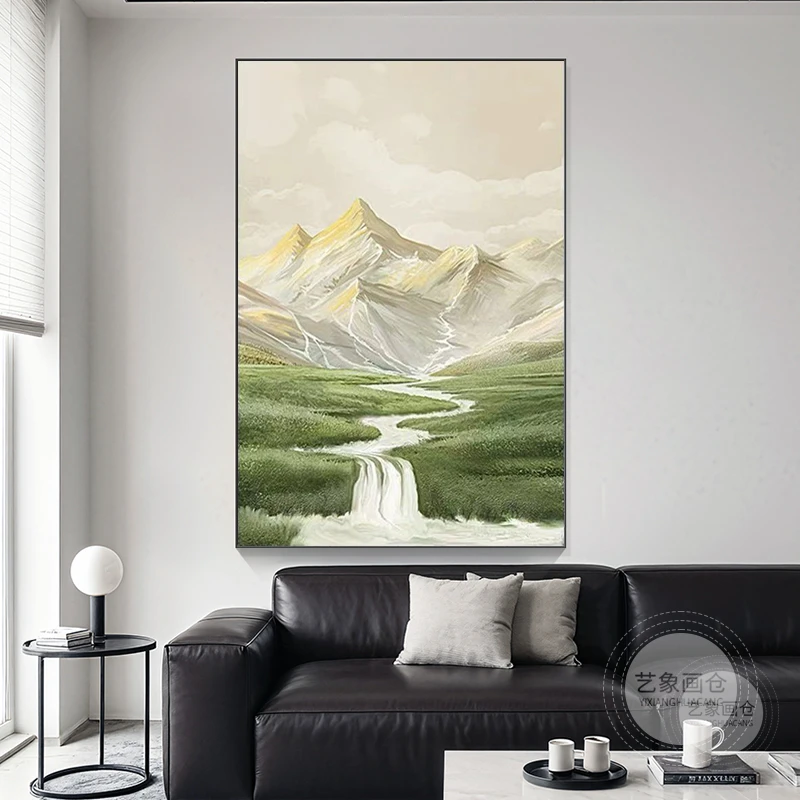 山水风景画入户玄关装饰画客厅走廊挂画沙发背景墙落地画日照金山