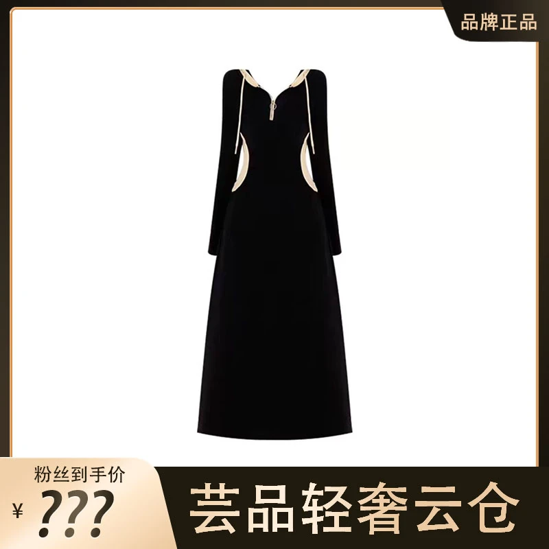 （芸品专属）春季新款胖mm韩版撞色复古连帽长裙子收腰连衣裙1591