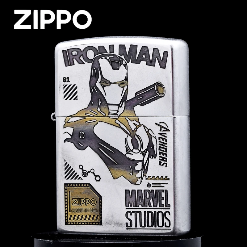 ZIPPO打火机正品/钢铁侠-金冰双色常规雕刻男士【凯亚1】DYJ1