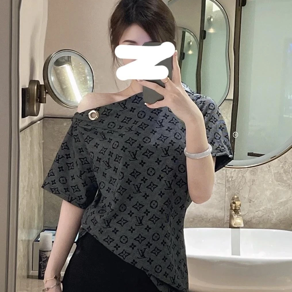 未使用 LouisVuitton/路易威登 002082 老花满印露肩短袖