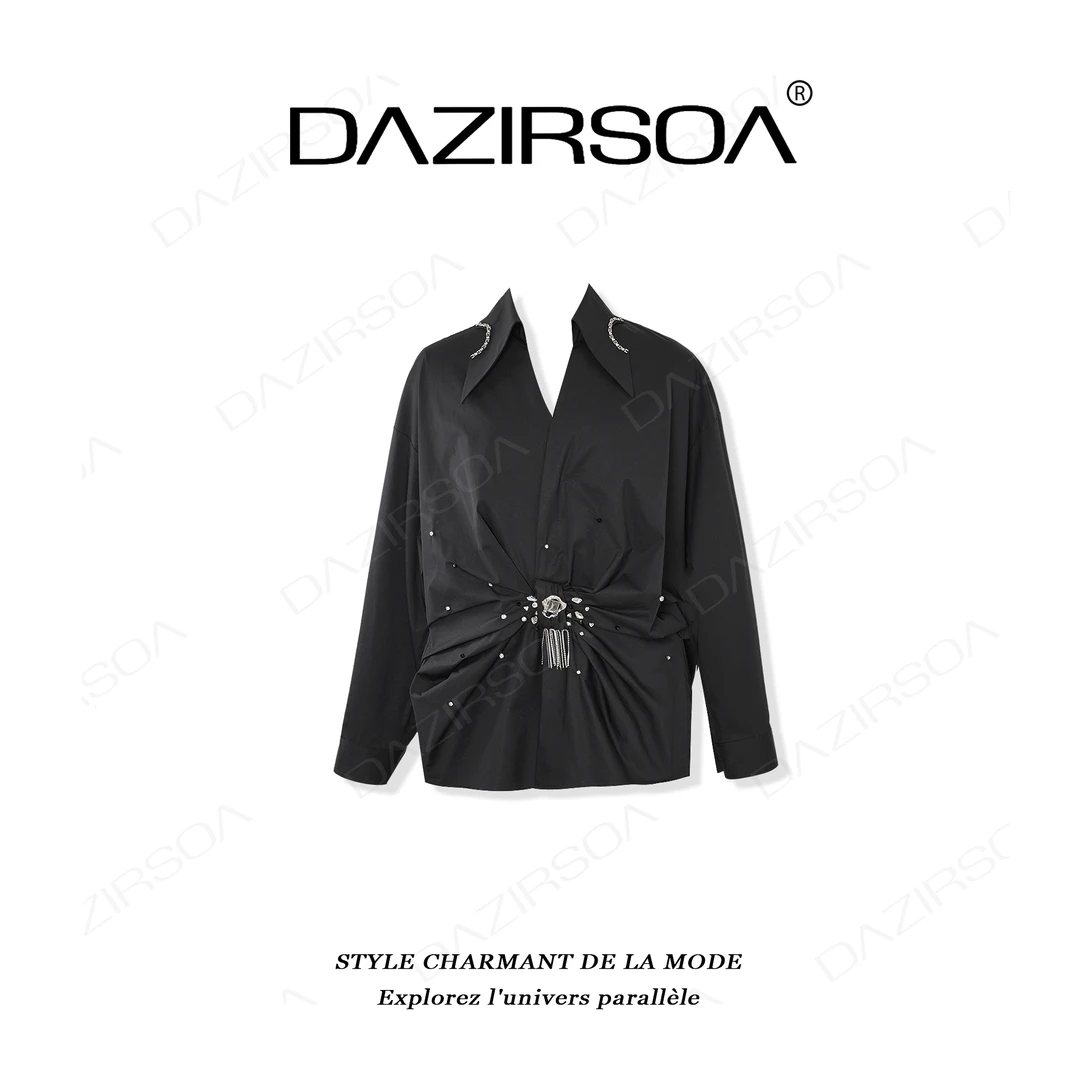 DAZIRSOA/达姿“叛逆天使”时尚百搭个性显瘦洋气衬衫 X115