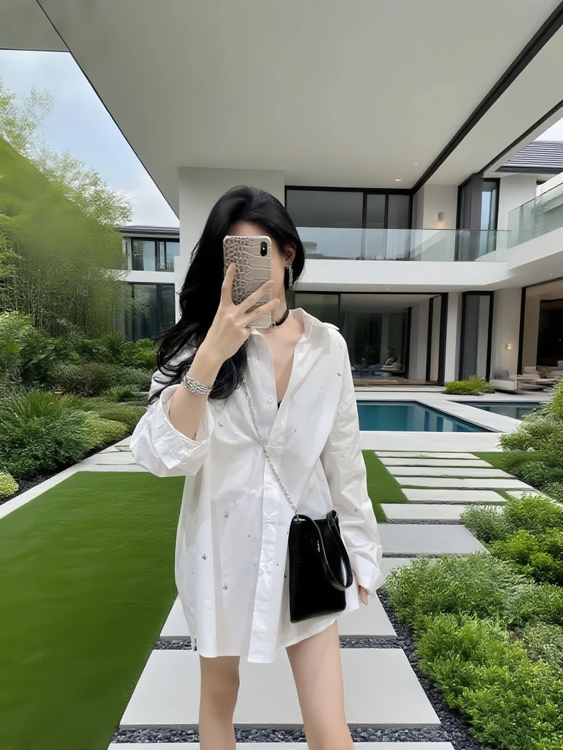 纯欲慵懒风白色衬衫女装高级感网红洋气炸街酷飒痞帅显瘦防晒衬衣