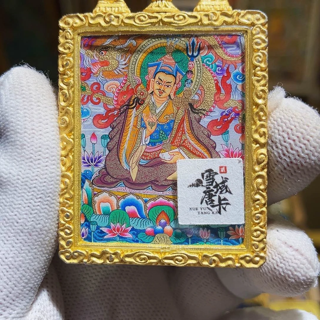 吊坠热贡纯手绘莲花生大师