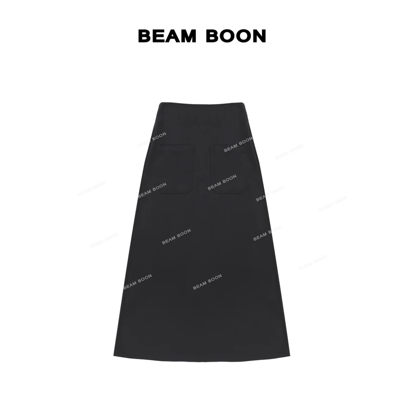 Beam Boon|【浓情华尔兹】垂坠肌理凉感挺括A版系带百搭显瘦半身裙