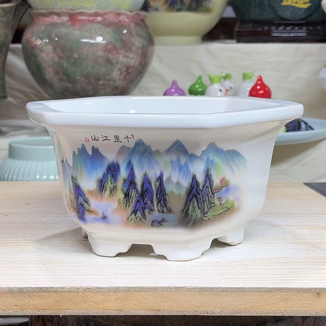 陶瓷绿植多肉微瑕花盆外口径：15*9.5