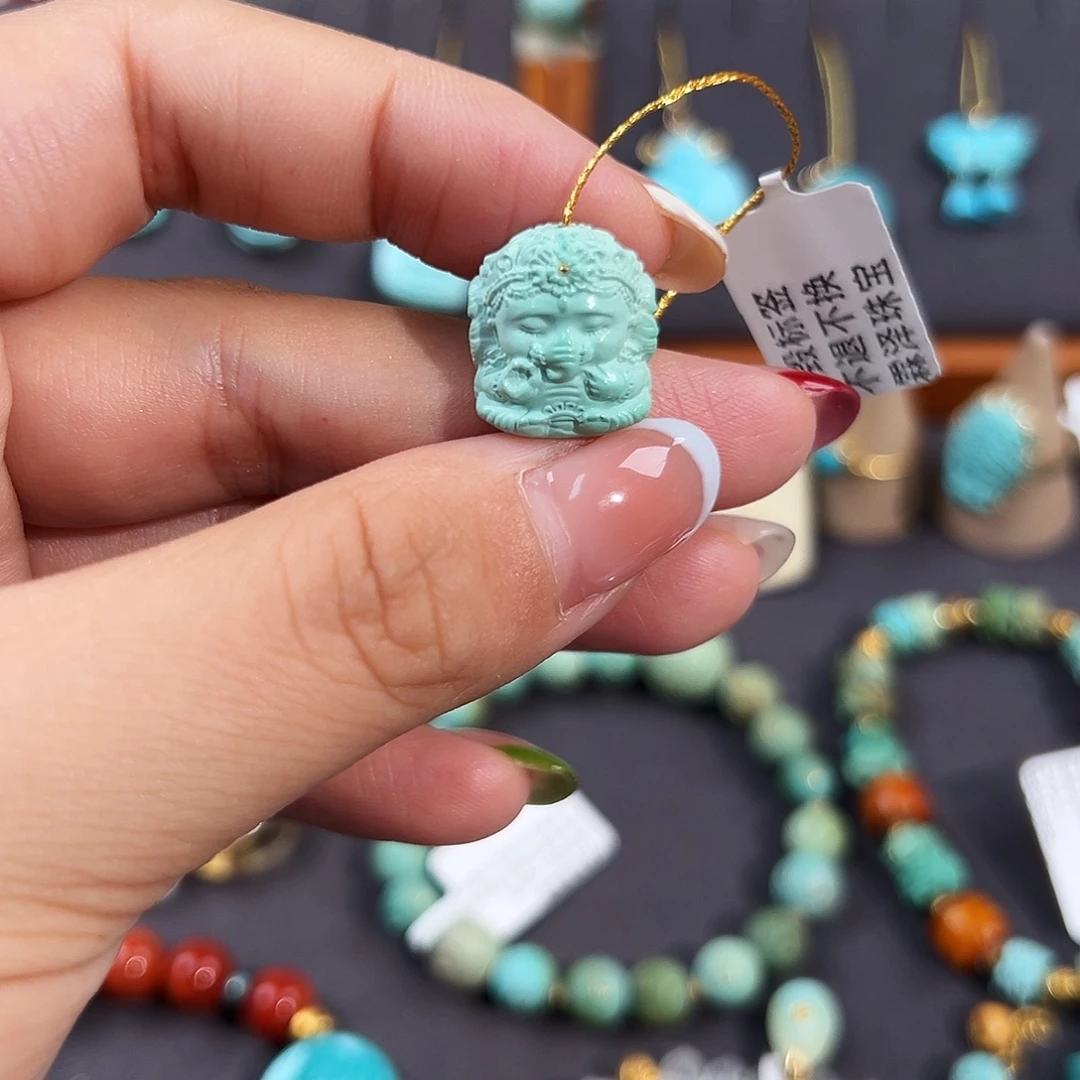 未镶嵌绿松石把件象神配饰