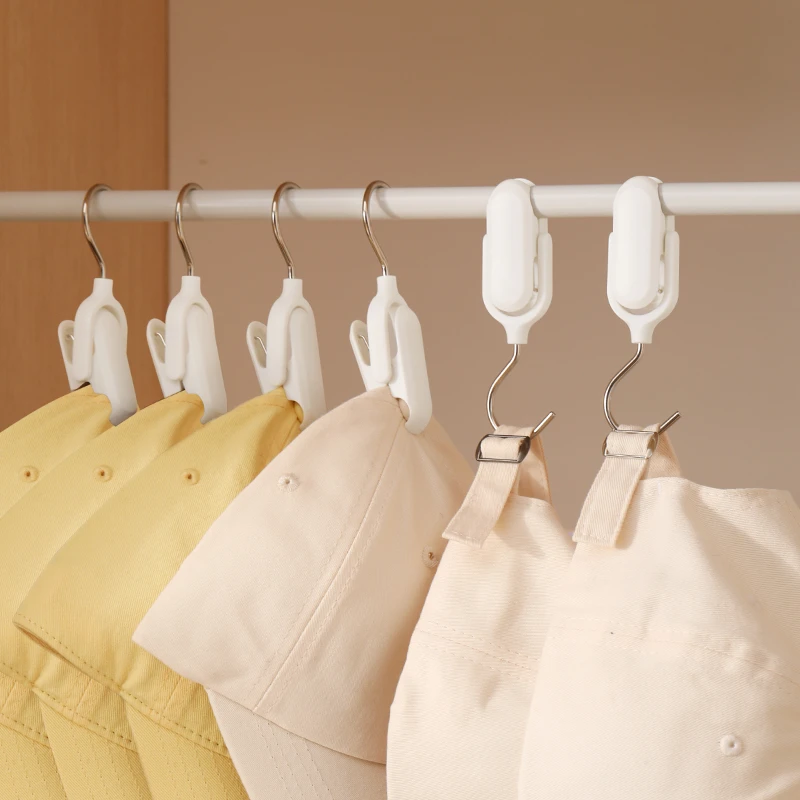 衣帽夹多功能塑料晾衣夹无痕带钩袜子内裤收纳晾晒旋转帽夹收纳夹