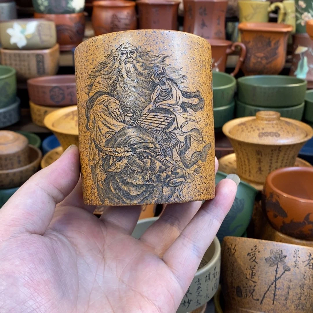 紫砂杯子宜兴全手工紫砂杯