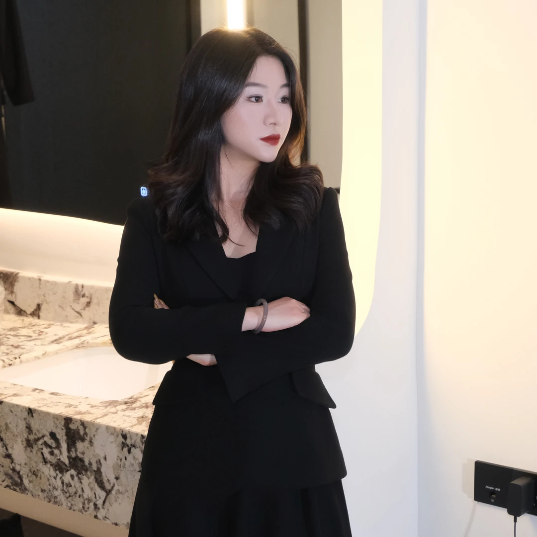 CArae 经典黑色优雅西装伞裙套装女2025秋冬新款收腰通勤职业装