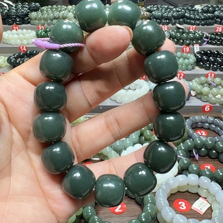 未镶嵌手链和田玉新疆且末蓝老型卡16