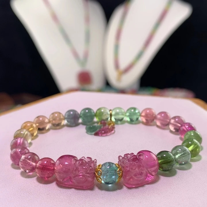 双色碧玺手链未镶嵌