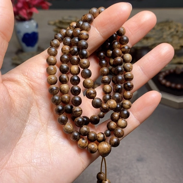 沉香手串越南芽庄黄棋楠瘤疤  0.6×108