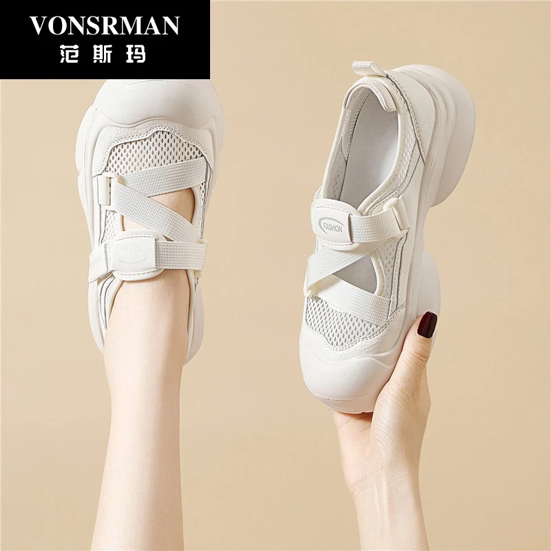 夏款2025新款爆款透气网面镂空小白鞋洞洞凉鞋休闲运动板鞋鞋子