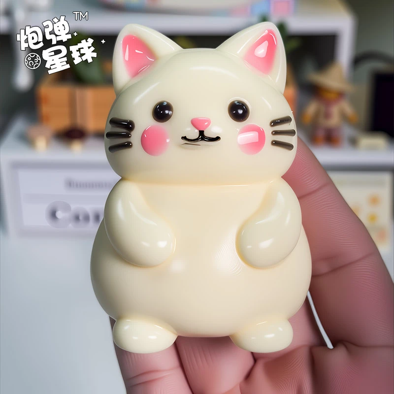 招财猫硅胶捏捏乐 解压玩具 奶油泥慢回弹