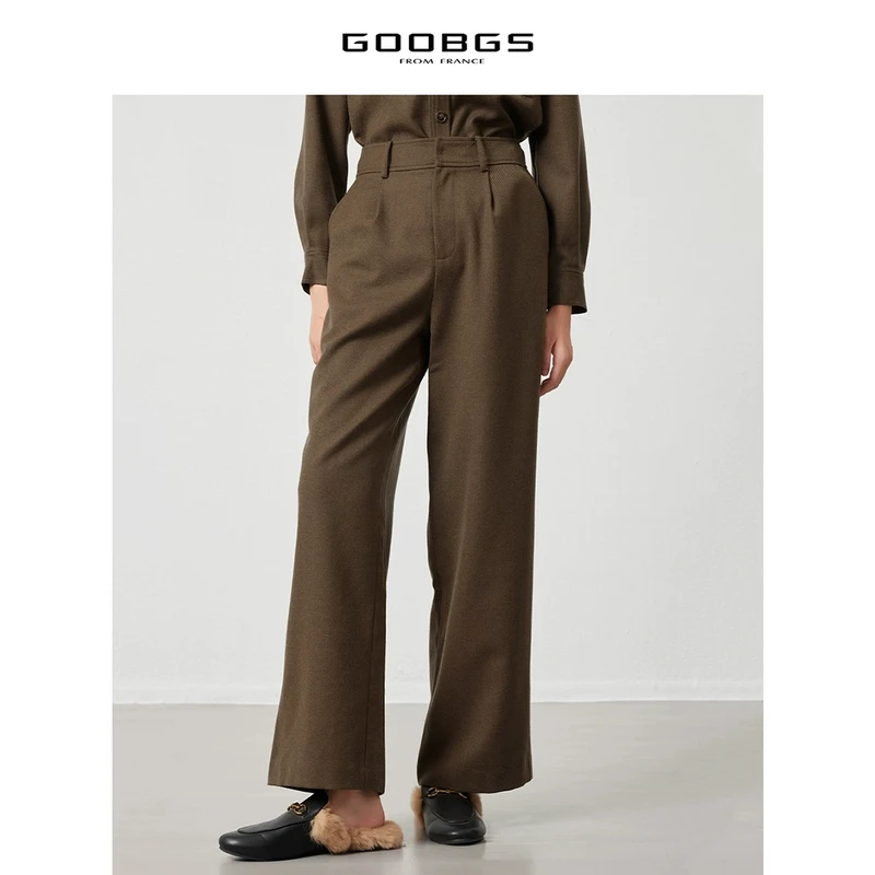 【谷邦L+】谷邦GOOBGS 100绵羊毛褐色长裤 G2491062