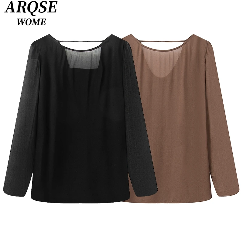 艾家新款2025夏季新品款衬衫式衬衣两件套服黑色上衣长袖5012