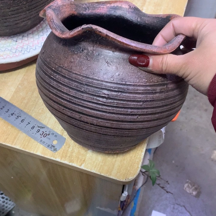 【闪购商品】红陶粗糙盆默认打孔高15口18