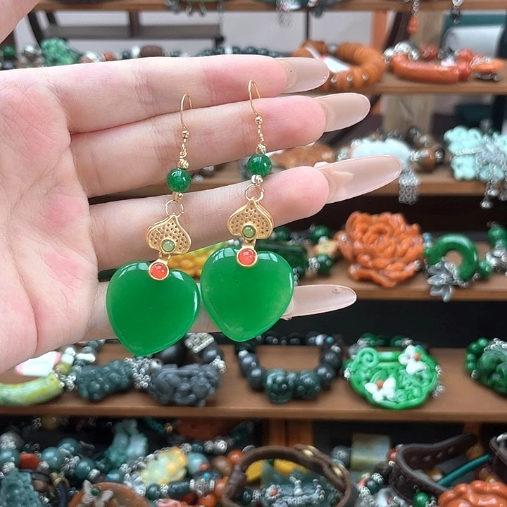 翡翠未镶嵌耳饰饰品