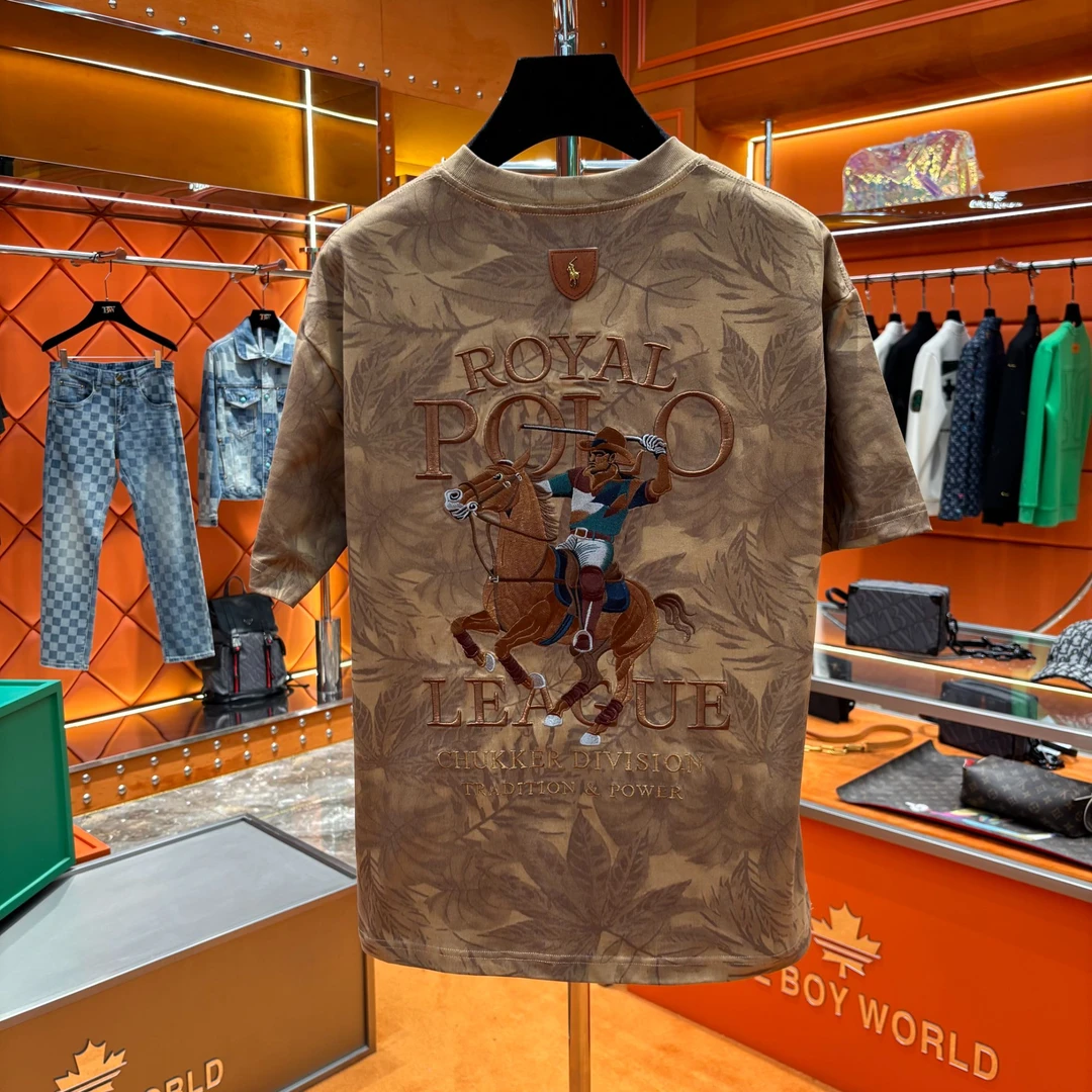 P-【黄总推荐100%纯棉】欧式老钱风重工极简至尊刺绣工艺短袖25276