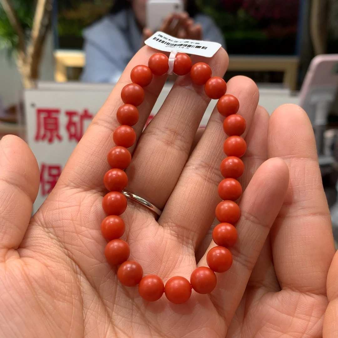 南红玛瑙7mm啊东寨老南红手串未镶嵌