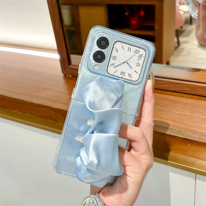 适用华为novaflip手机壳novaflip折叠屏锡纸纹防摔丝巾腕带保护套