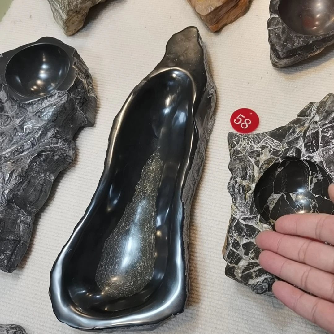 灵璧原石砚台摆件小品