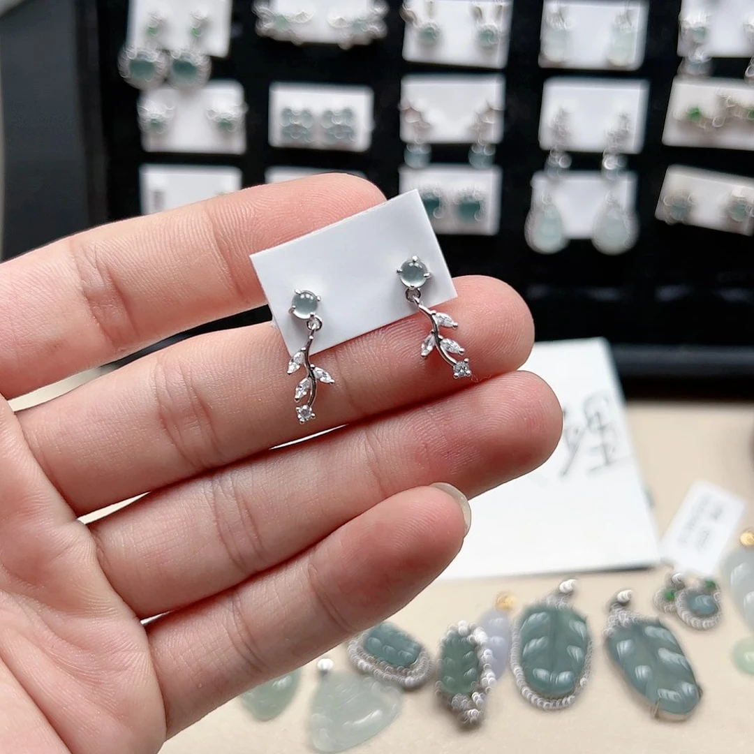 翡翠手链银S925镶嵌宝**啊天然翡翠A货