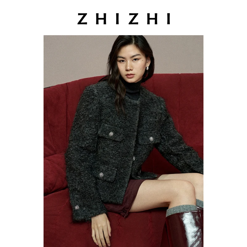 【橱窗】致知 蟾宫曲 绒感圈圈呢短款小香风外套25冬ZZ2EWWWT146