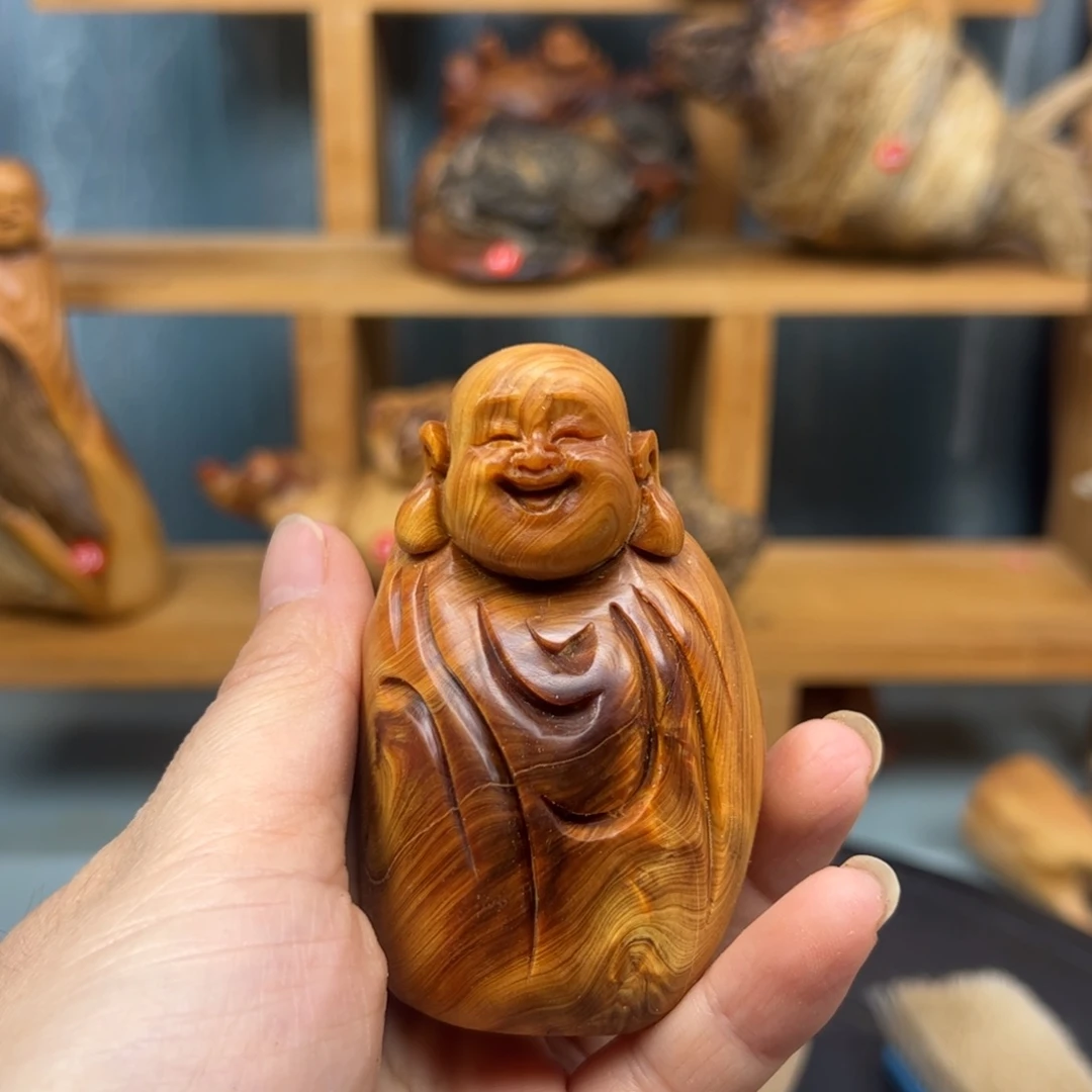 木浓**啡崖柏木摆件手把件