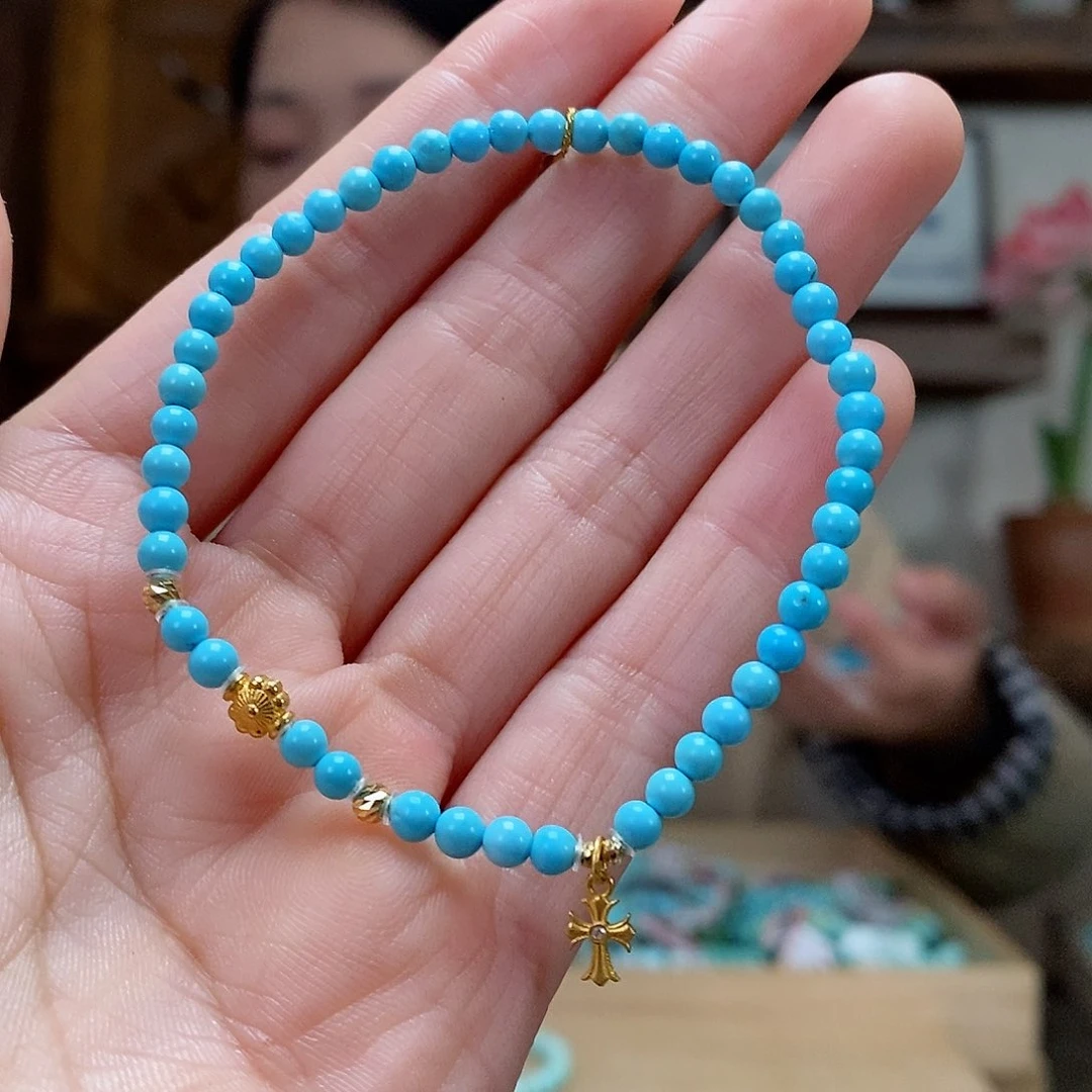 绿松石珠宝奇石18K金镶嵌