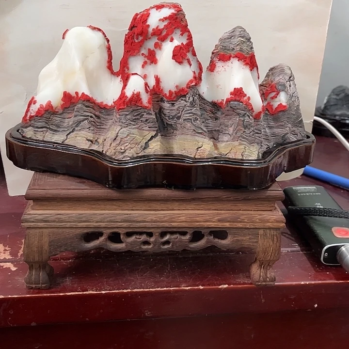 精***生石材灵璧白灵石摆件