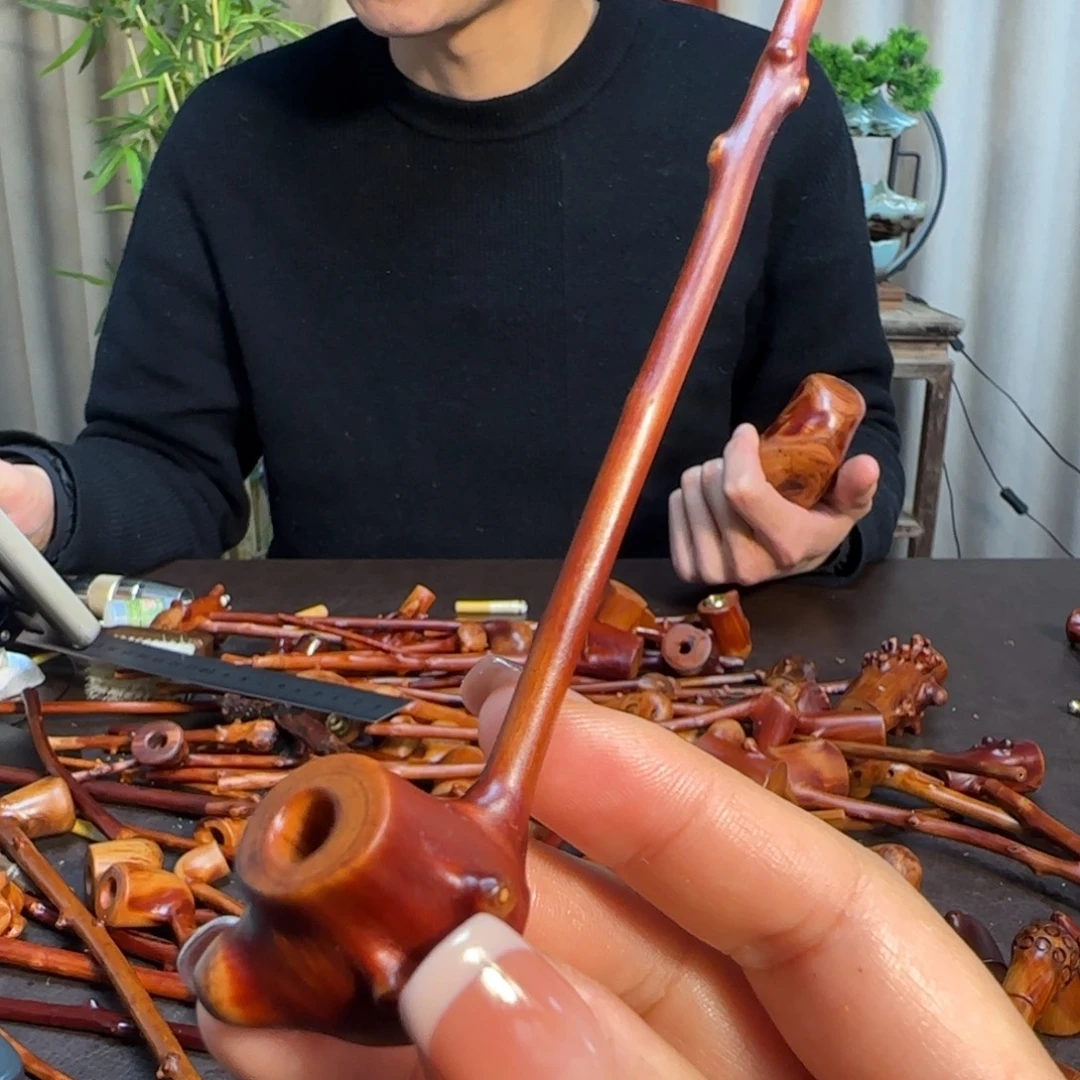 檬子木烟斗文玩手把件