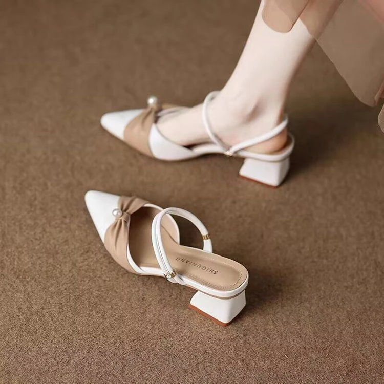 今年气质法式晚风包头半拖凉鞋女夏季百搭2025新款配裙子温柔女鞋