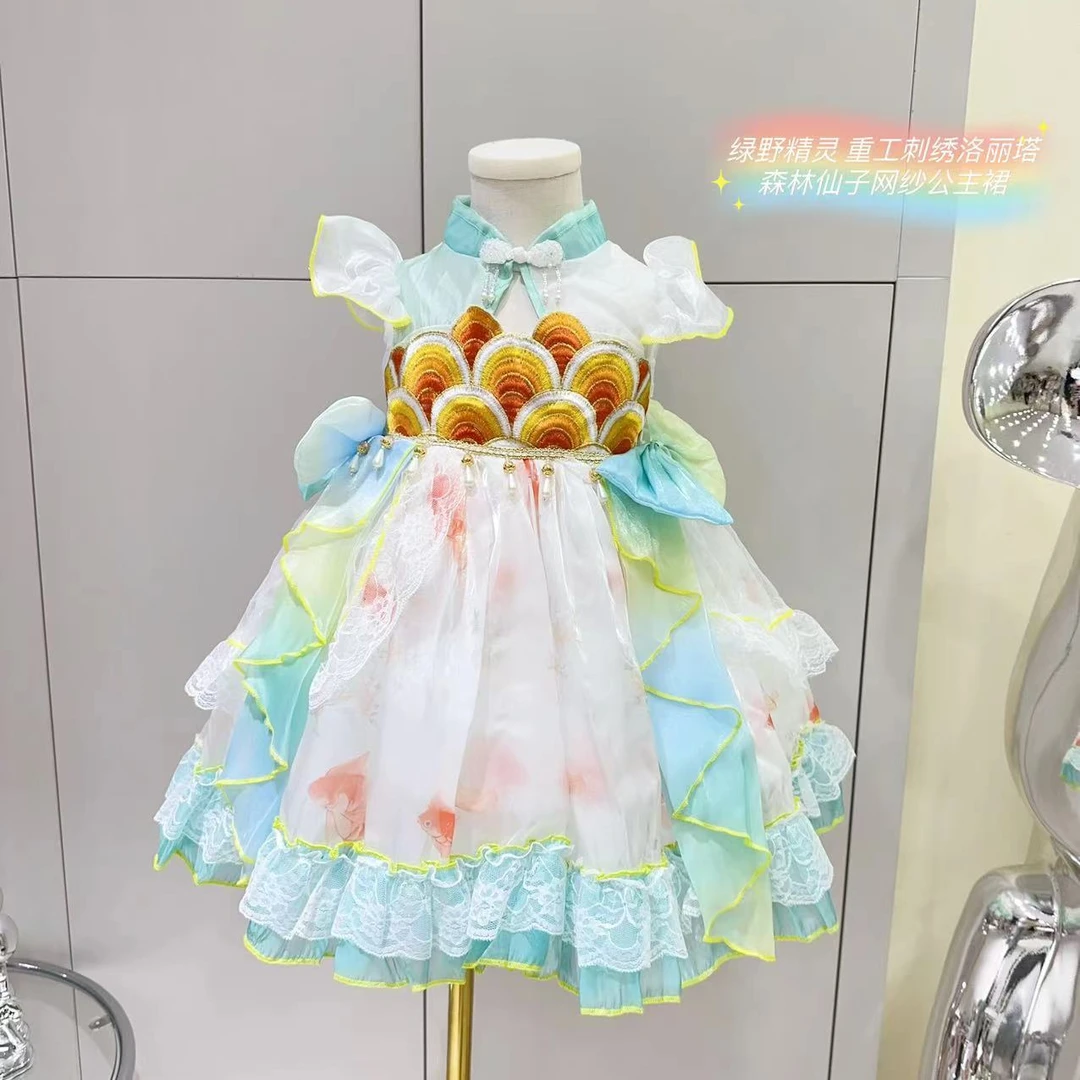 汤圆家童装2025夏季新款重工法式精灵仙子刺绣洛丽塔 XA-857
