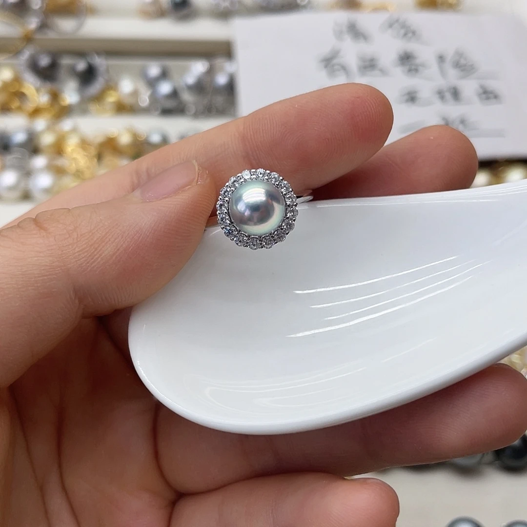 海水珍珠戒指银S925镶嵌