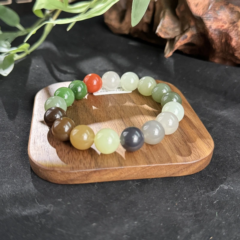 约12mm和田玉多宝圆珠单圈手串