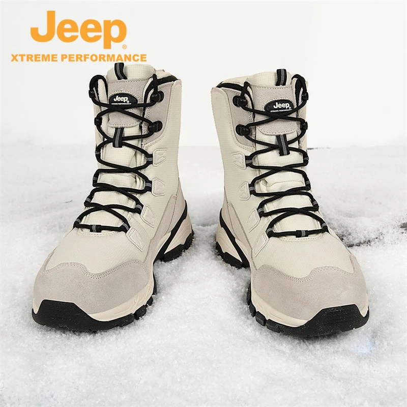 Jeep吉普户外冬季男女同款雪地靴户外登山鞋加绒防水保暖防滑高帮