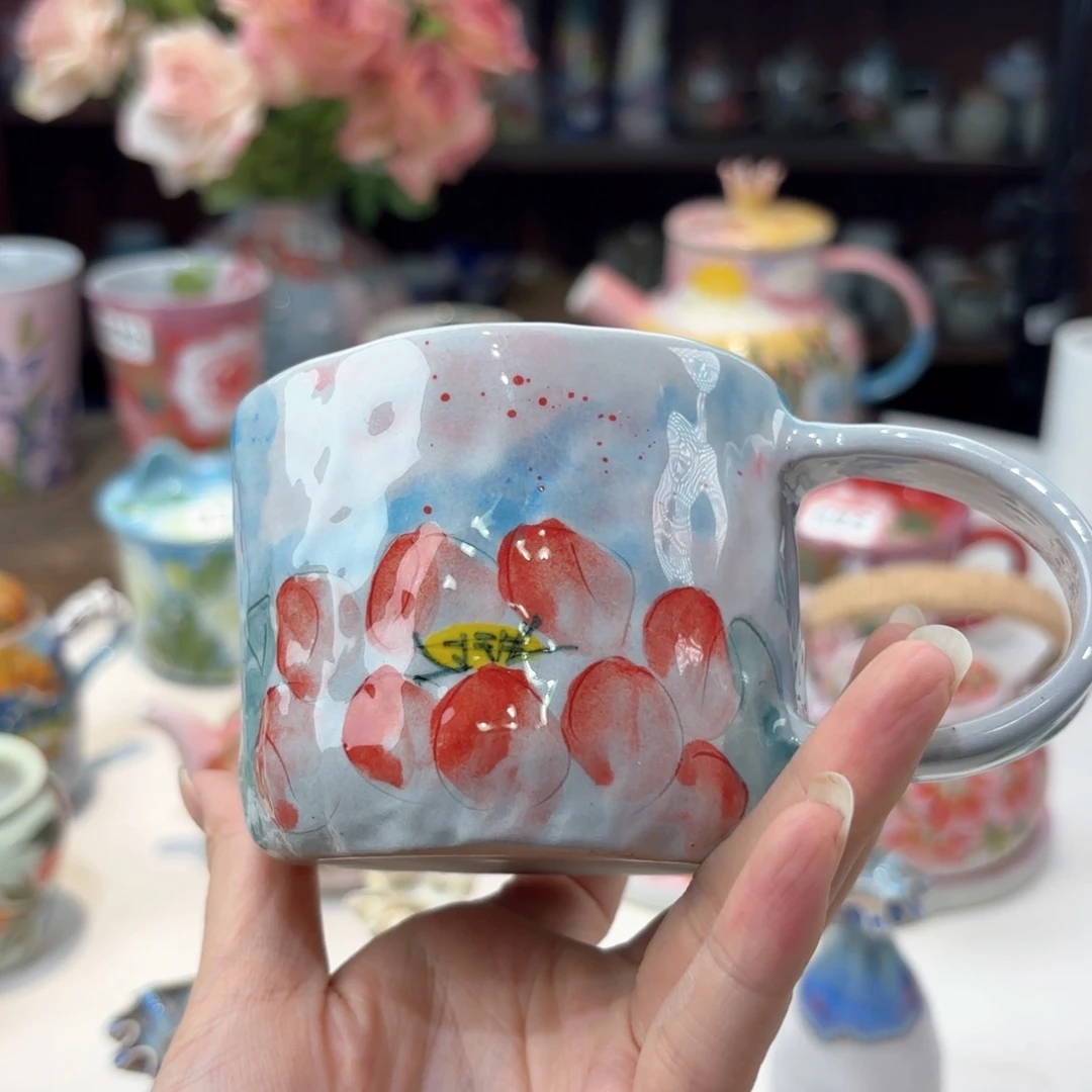 景德镇手绘高温釉下彩陶瓷茶具