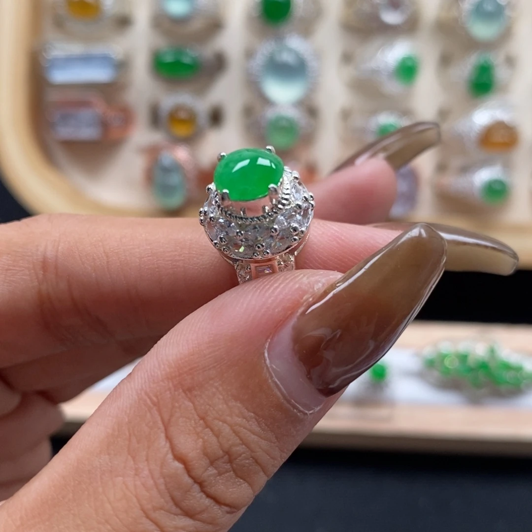 翡翠裸石缅甸天然a货翡翠（有纹）